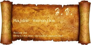 Hajdár Veronika névjegykártya